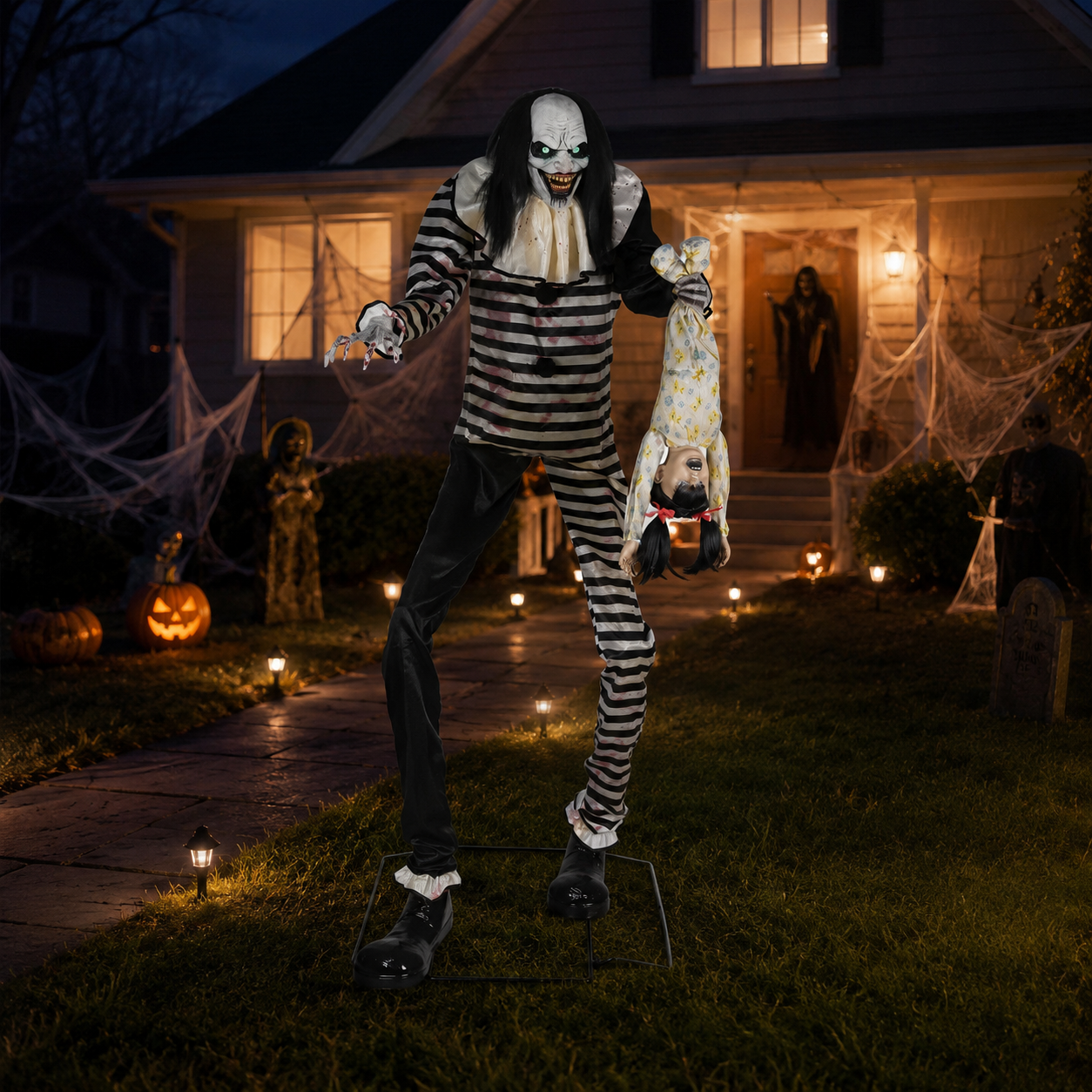 Animated Sweet Dreams Clown Prop - 7ft Halloween Decoration