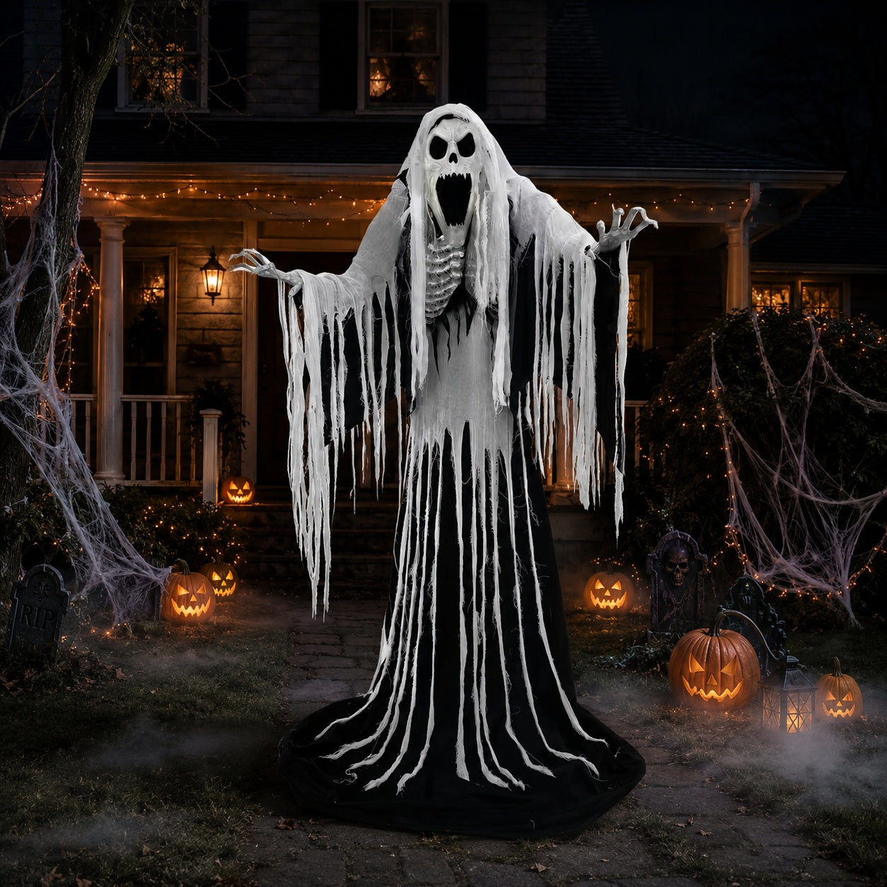 7ft Animated Wailing Soul Light-Up Halloween Animatronics