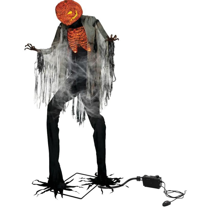 Animated Scorched Scarecrow with Fog Machine - 7ft Halloween Decoration
