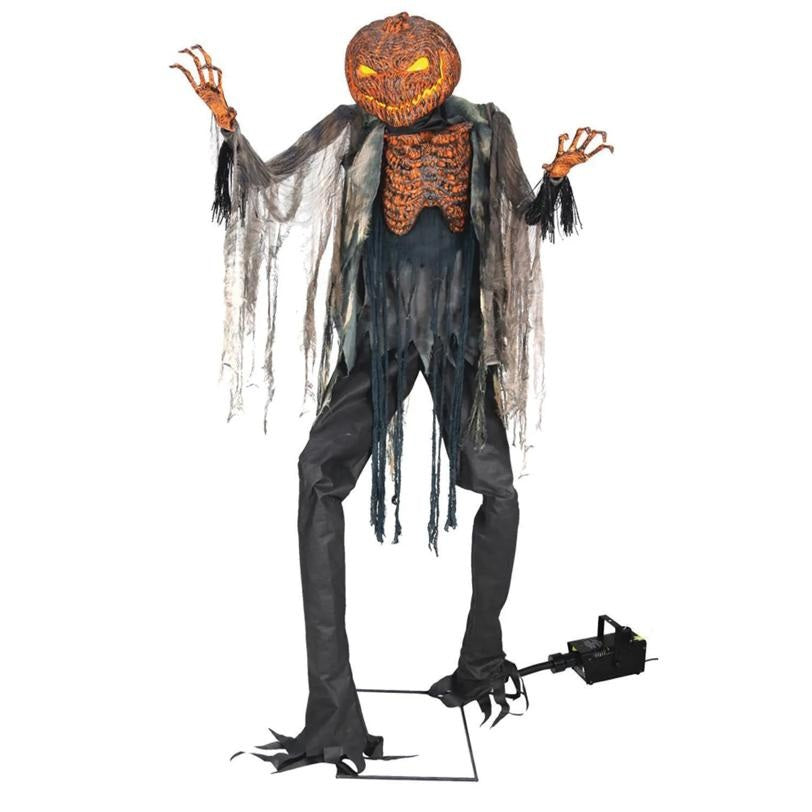 Animated Scorched Scarecrow with Fog Machine - 7ft Halloween Decoration
