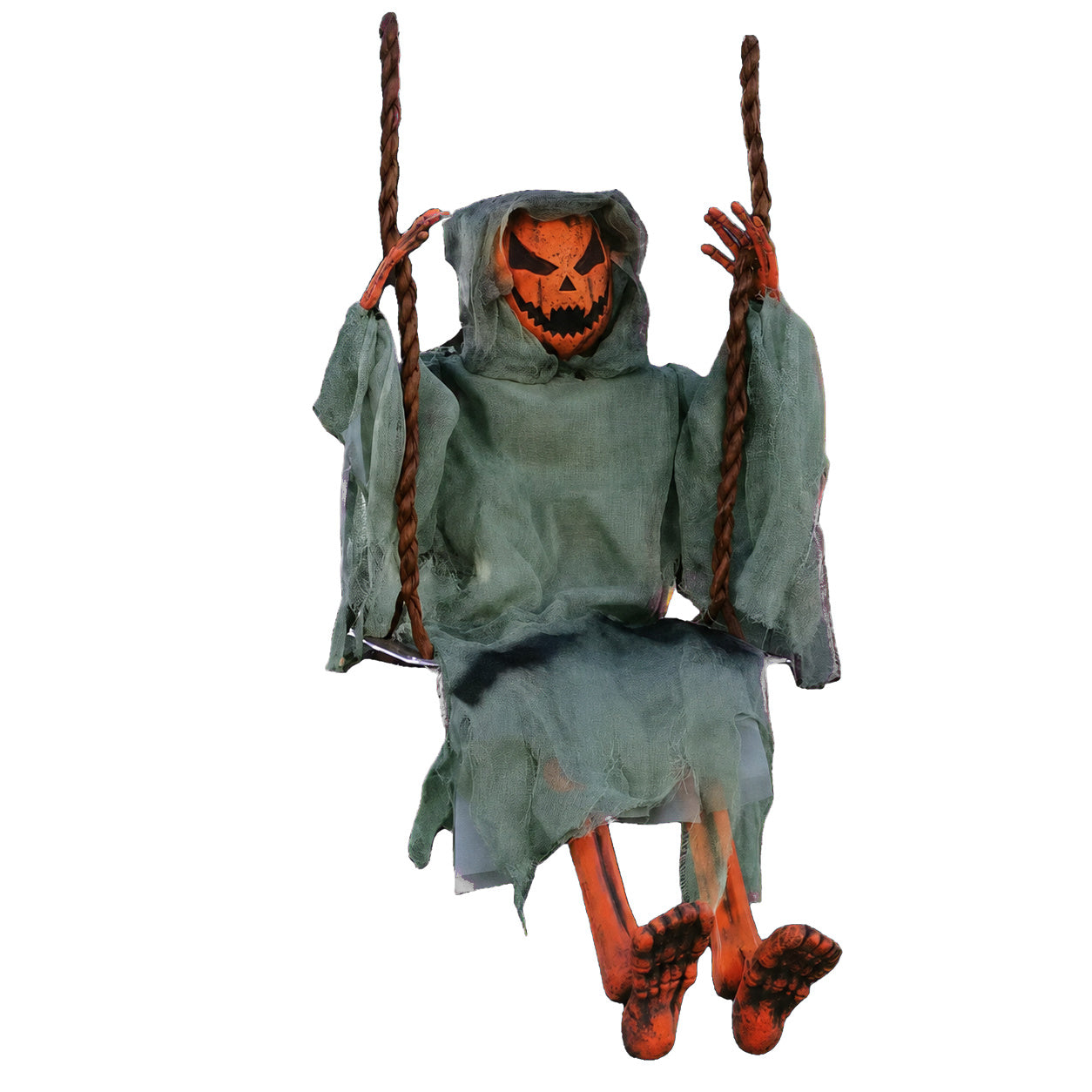 3ft Hanging Dead Pumpkin Reaper on Swing