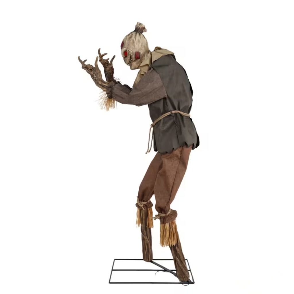 7ft Animated Grim Stalker Scarecrow with Glowing Eyes