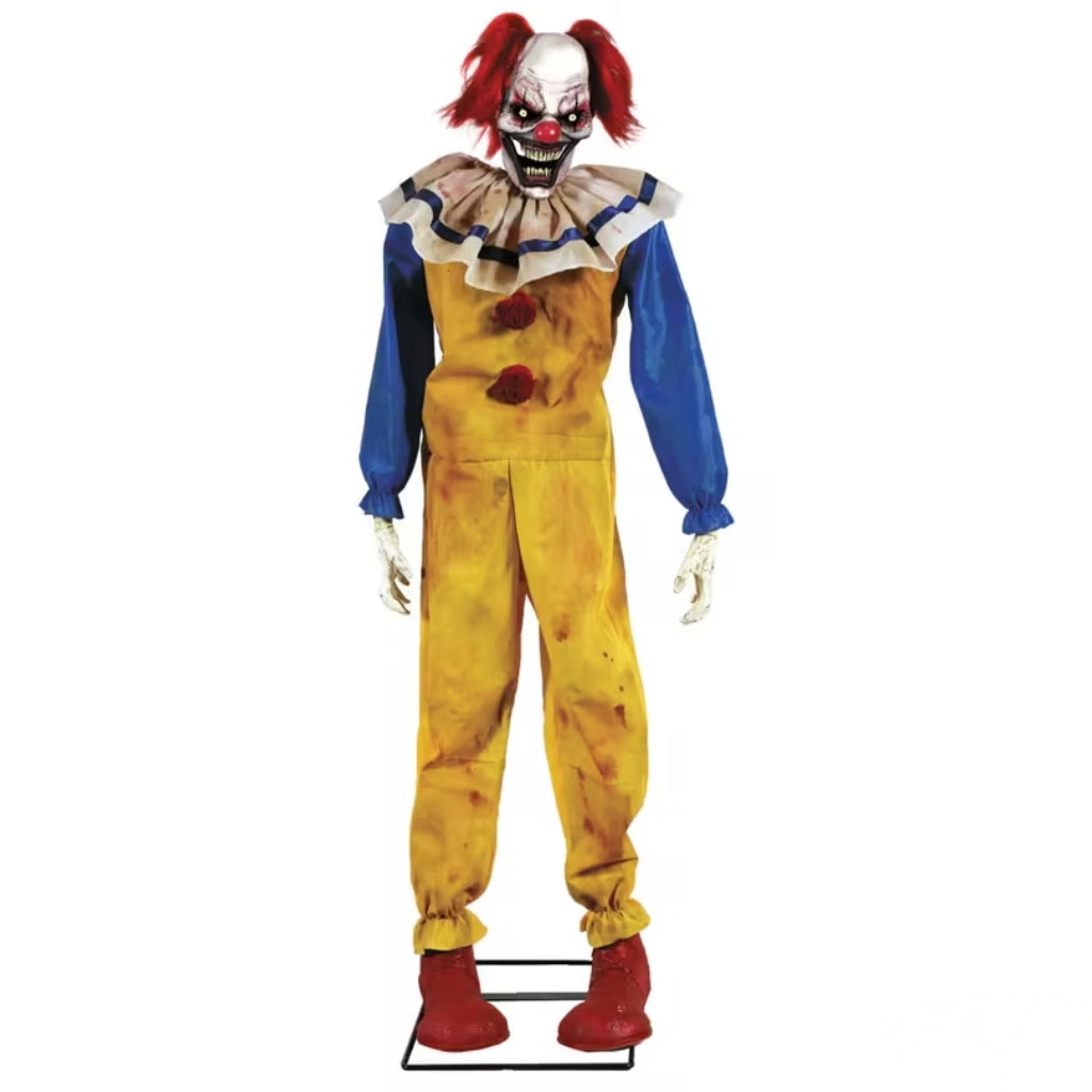 5ft Animated Twitching Clown with Light-Up Eyes and Sound