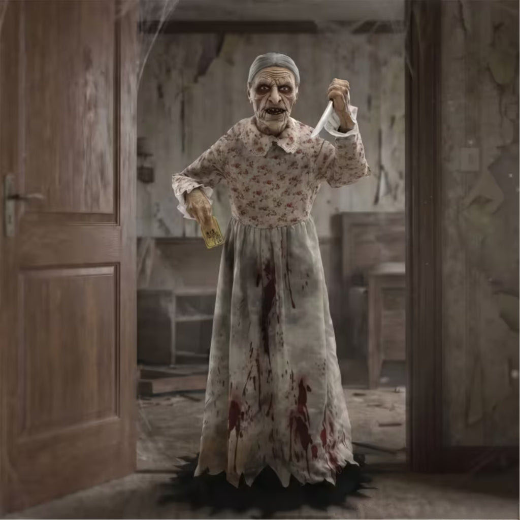 5ft Posable Gruesome Granny Halloween Decoration