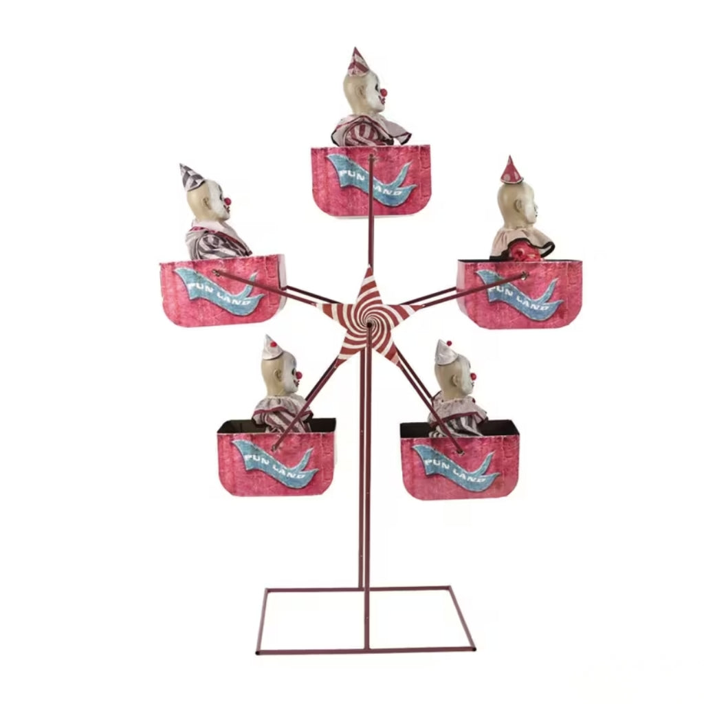 6ft Animated Clowns Ferris Wheel with Sound Decoration