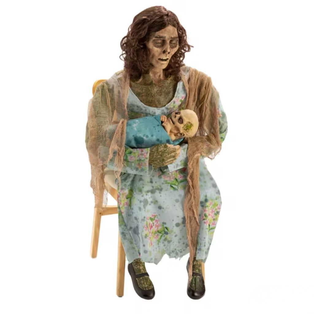 Animated Rocking Undead Moldy Mommy & Baby with Sound