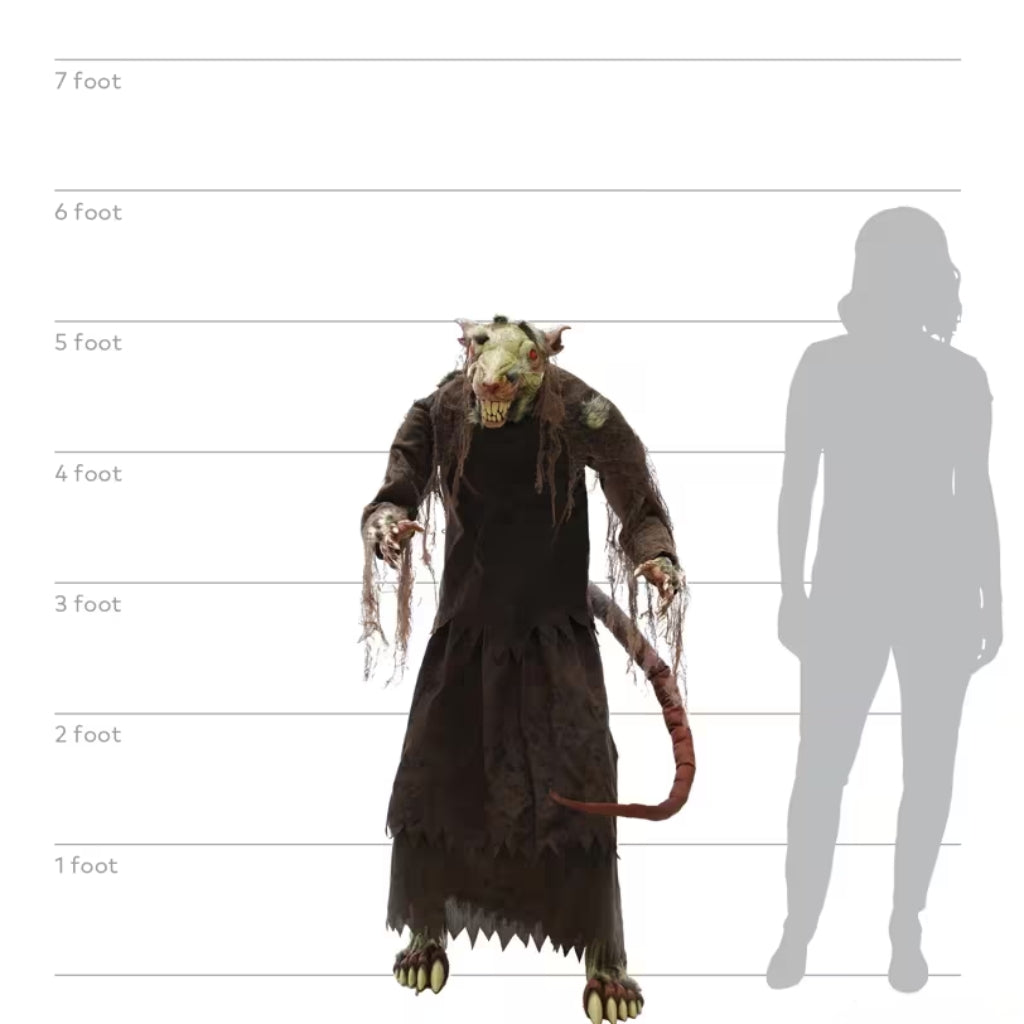 5ft Mangey Rat Animated Prop Halloween Decoration
