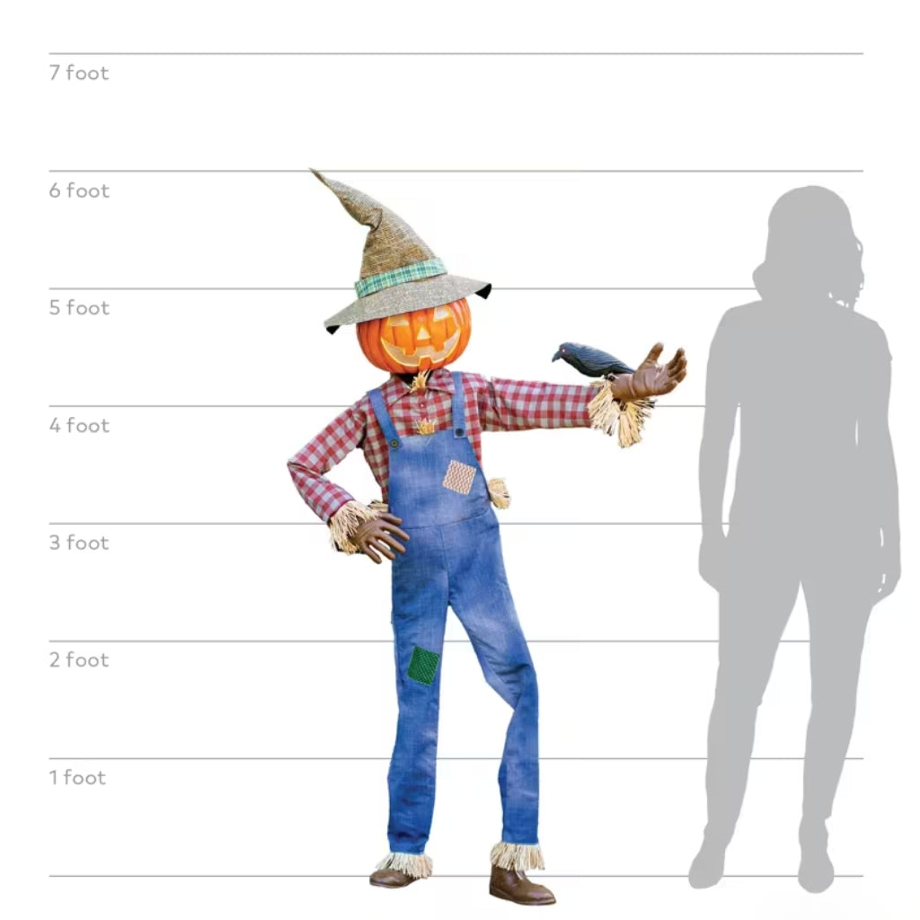 6 ft. Animated Whimsical Scarecrow with Light-Up Face