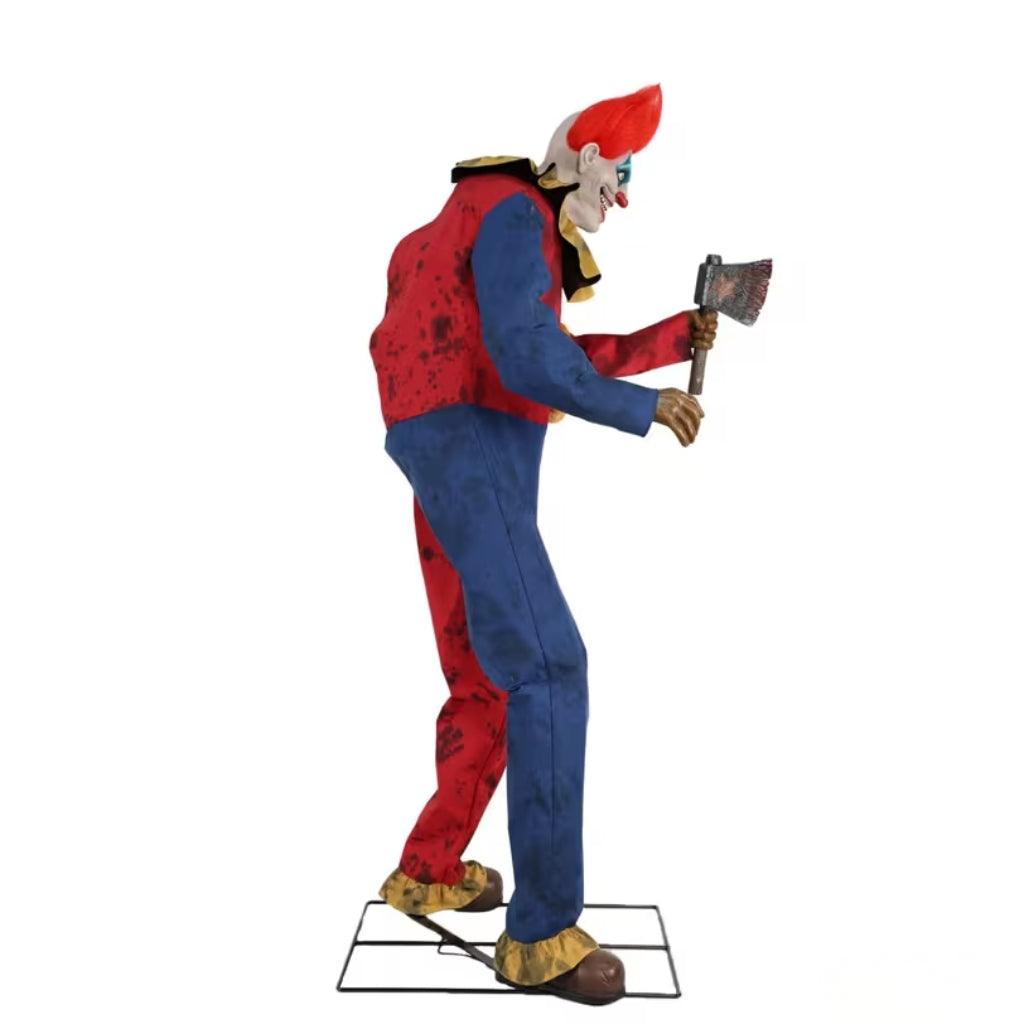 7ft Animated Axe-Wielding Clown Halloween Decoration