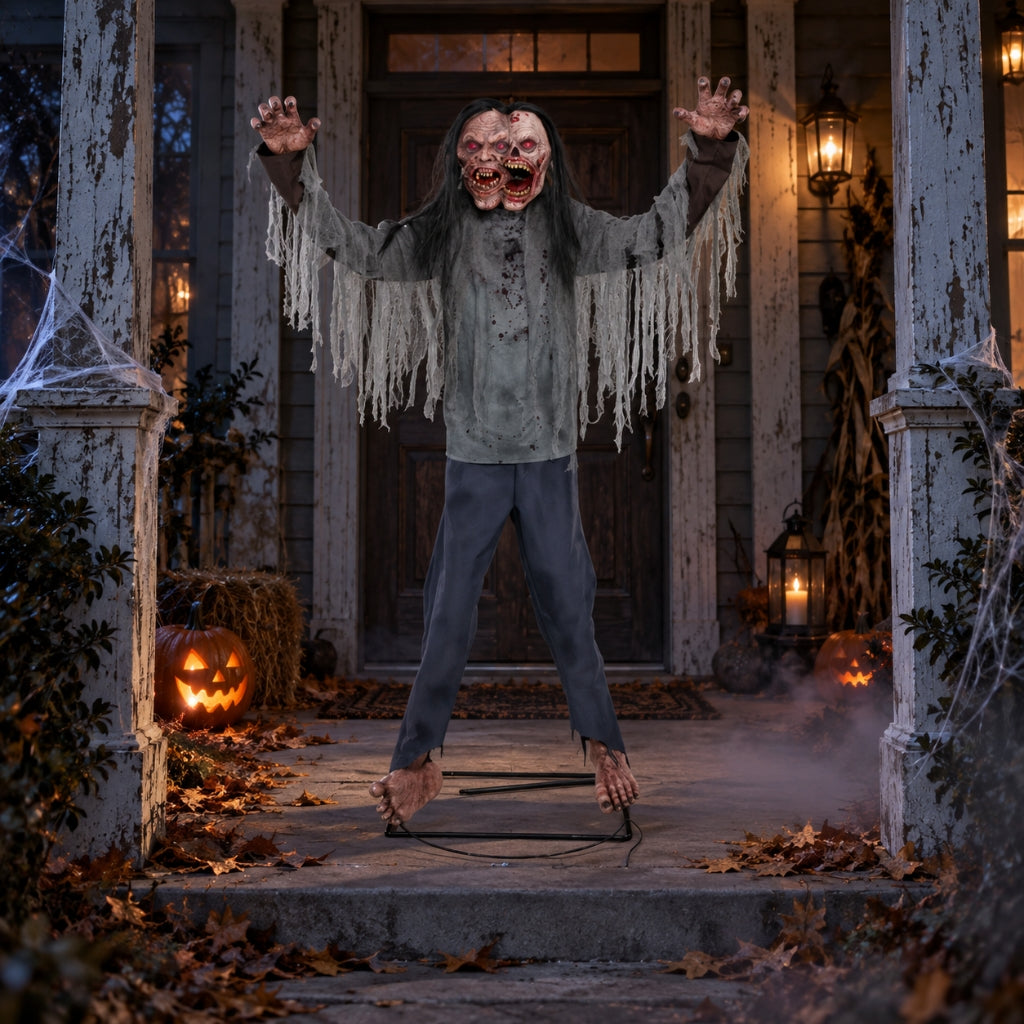 6ft Animated Light-Up Jack & Jill Zombie Duo
