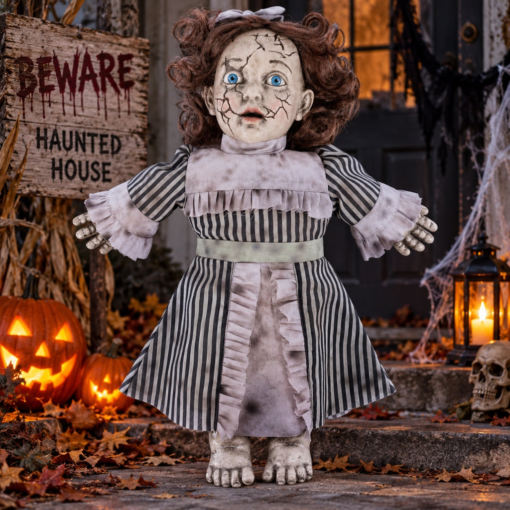14" Talking Haunted Vintage Doll with Sound Sensor
