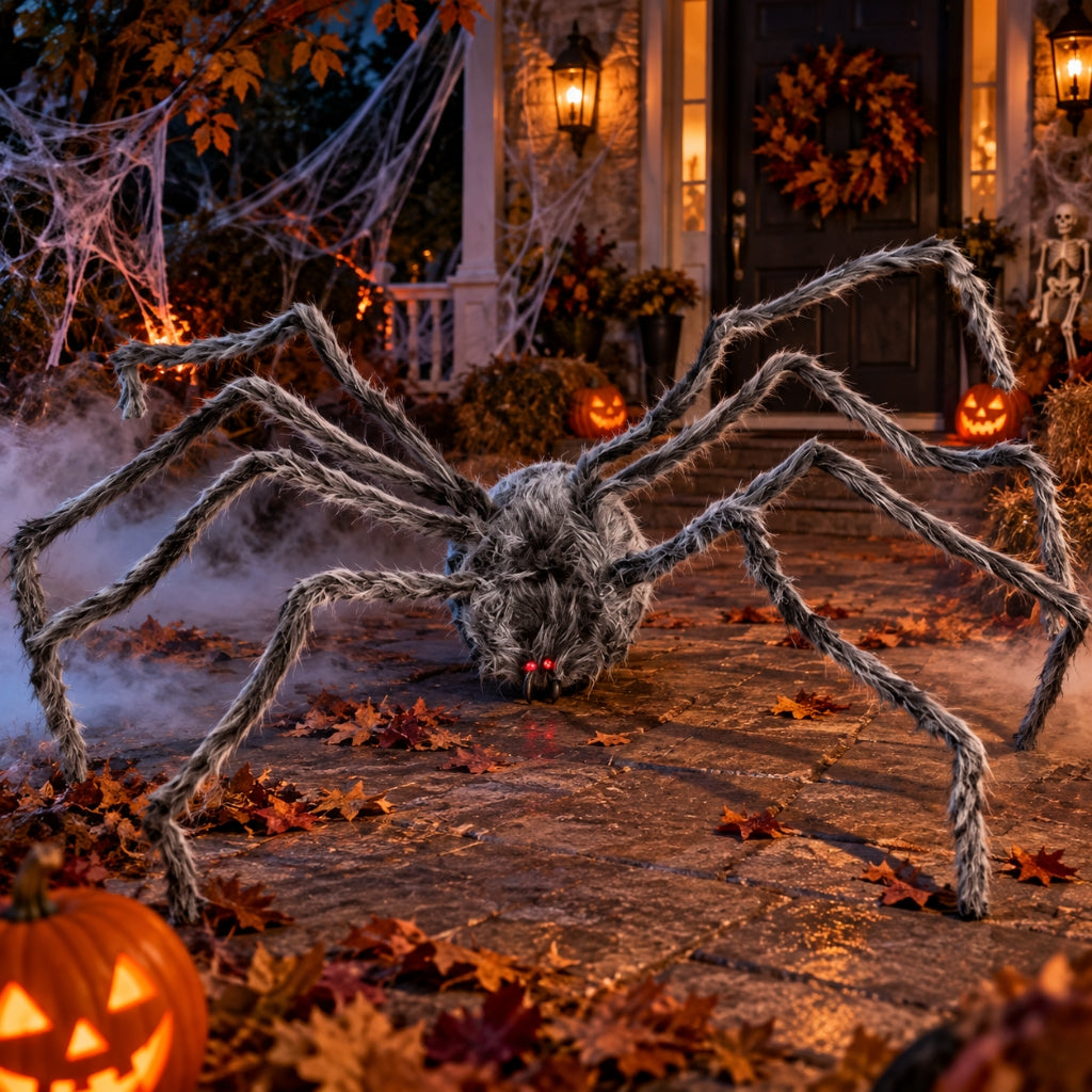 86" Giant Gray Spider Halloween Decoration - 90" Leg Span