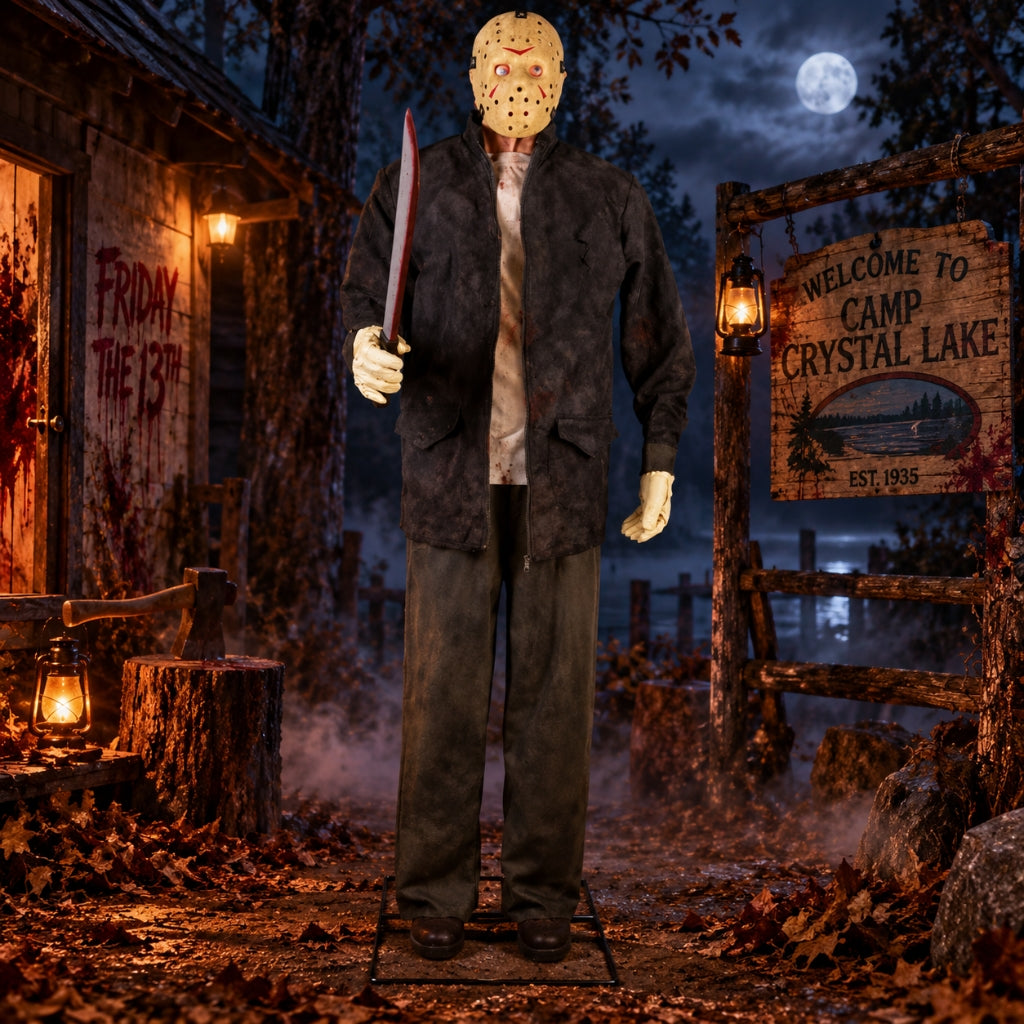 6ft Animated Jason Voorhees Figure with Sound and Moving Machete
