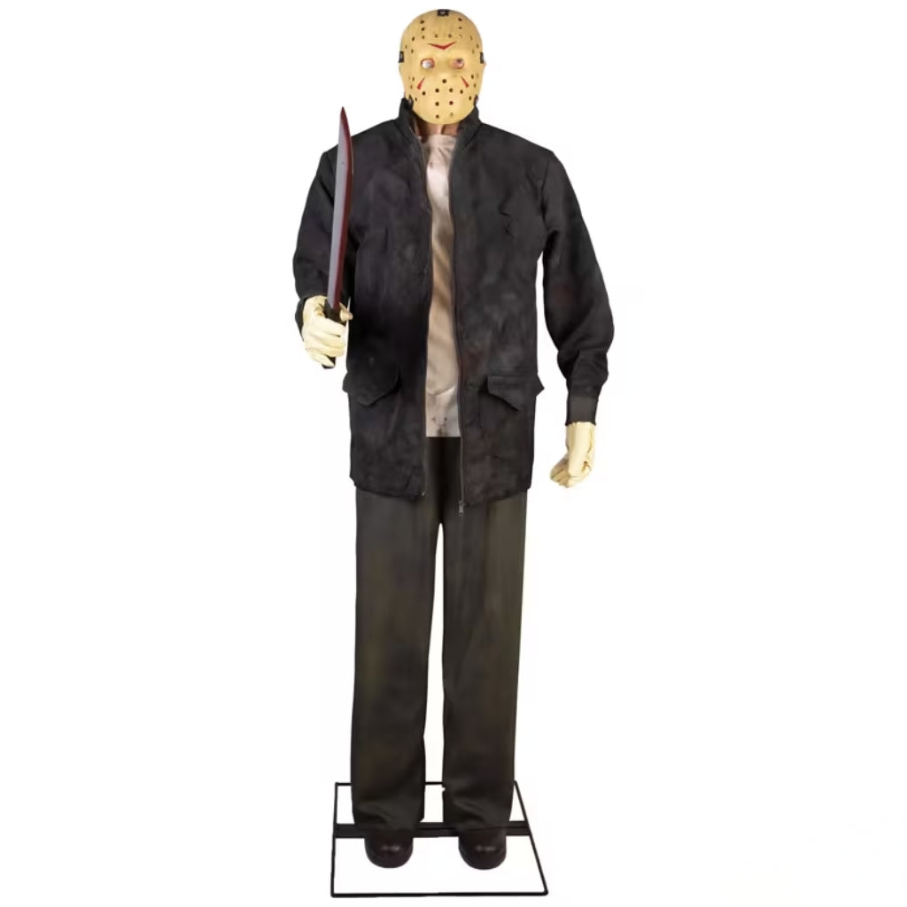 6ft Animated Jason Voorhees Figure with Sound and Moving Machete