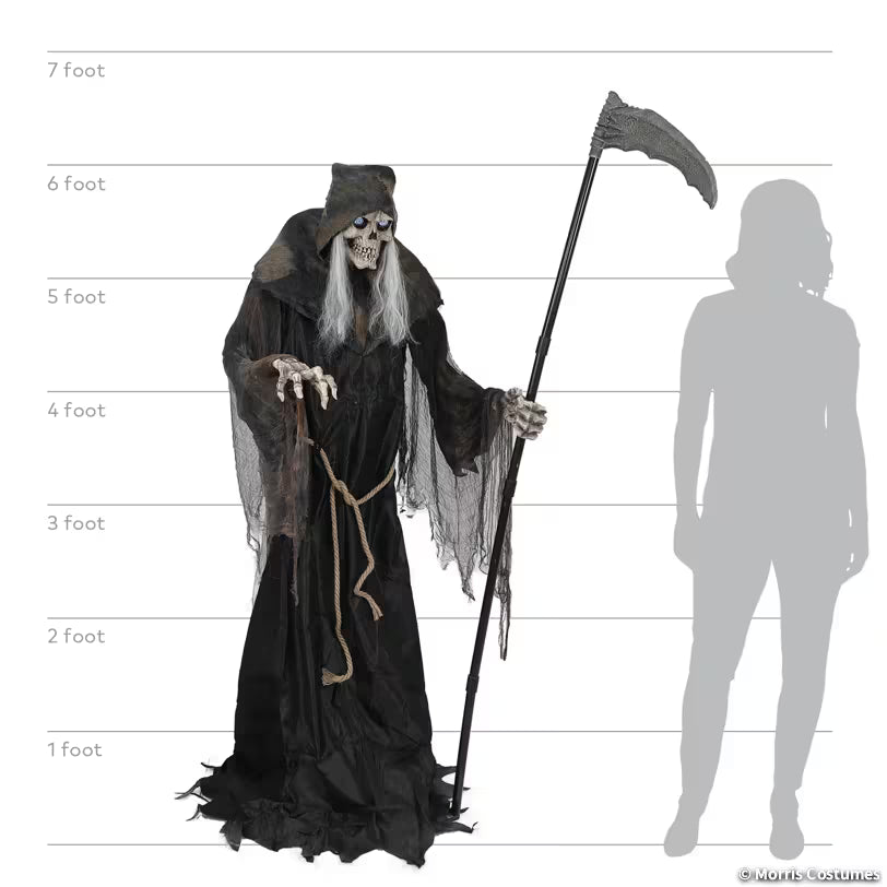 Lunging Reaper with Digital Eyes - 6ft Animated Halloween Prop