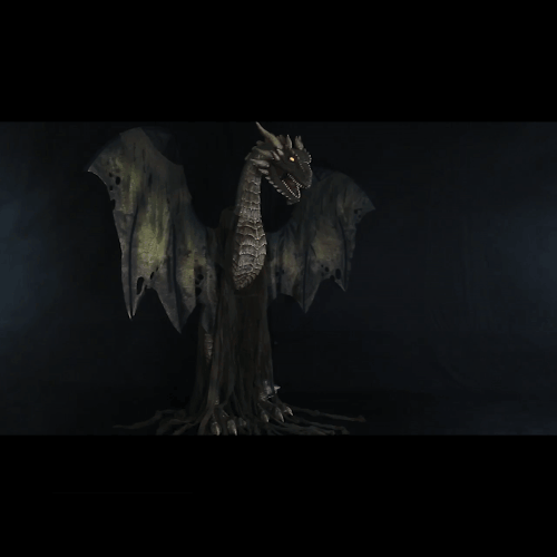 Animated Dark Forest Dragon - 7ft Light-Up Halloween Decoration