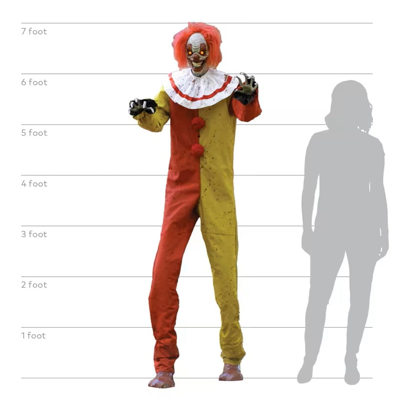 7ft Animated Pesky the Clown Halloween Decoration