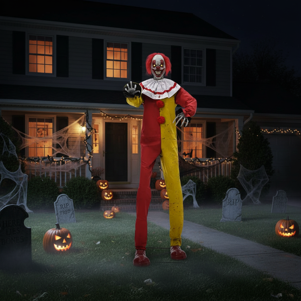 7ft Animated Pesky the Clown Halloween Decoration