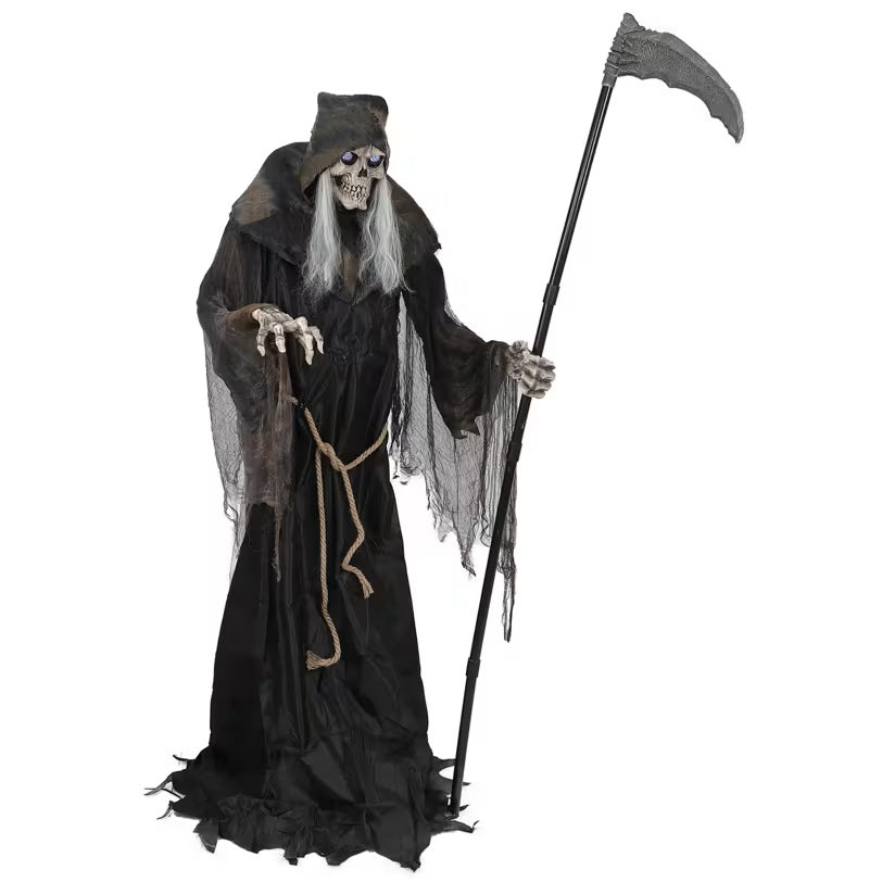 Lunging Reaper with Digital Eyes - 6ft Animated Halloween Prop