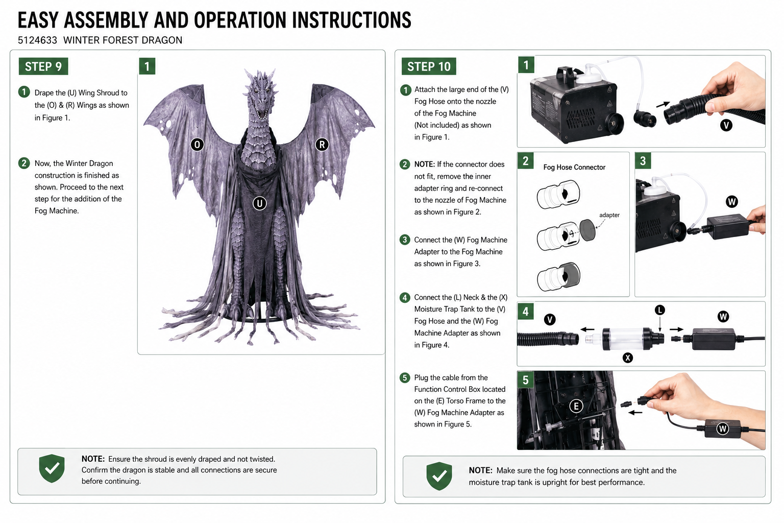 Assembly and operation instructions for a dragon-themed product on a white background