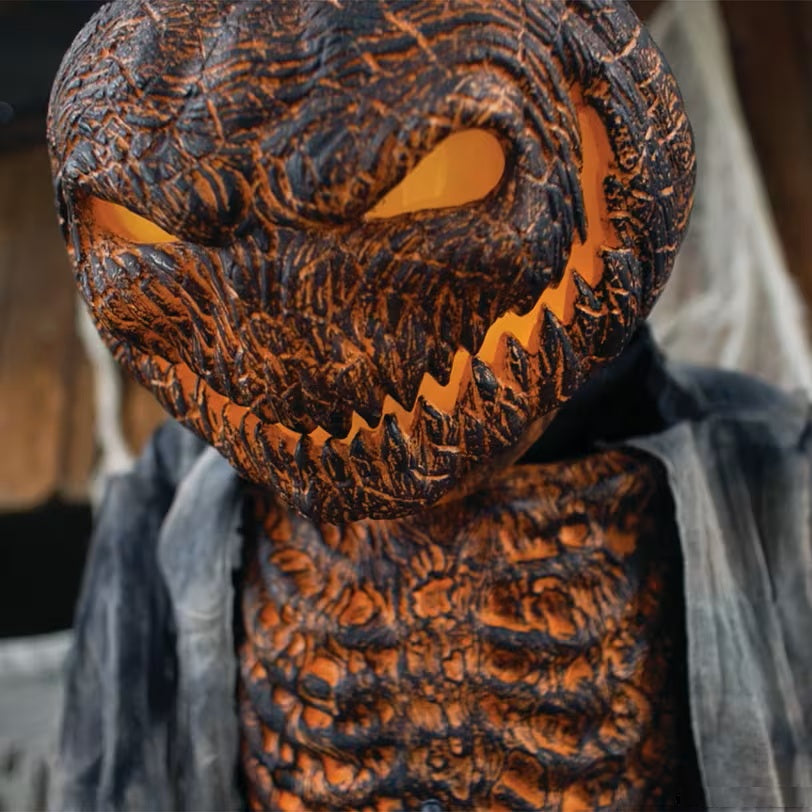 7ft Animated Scorched Scarecrow Light-Up Halloween Decoration