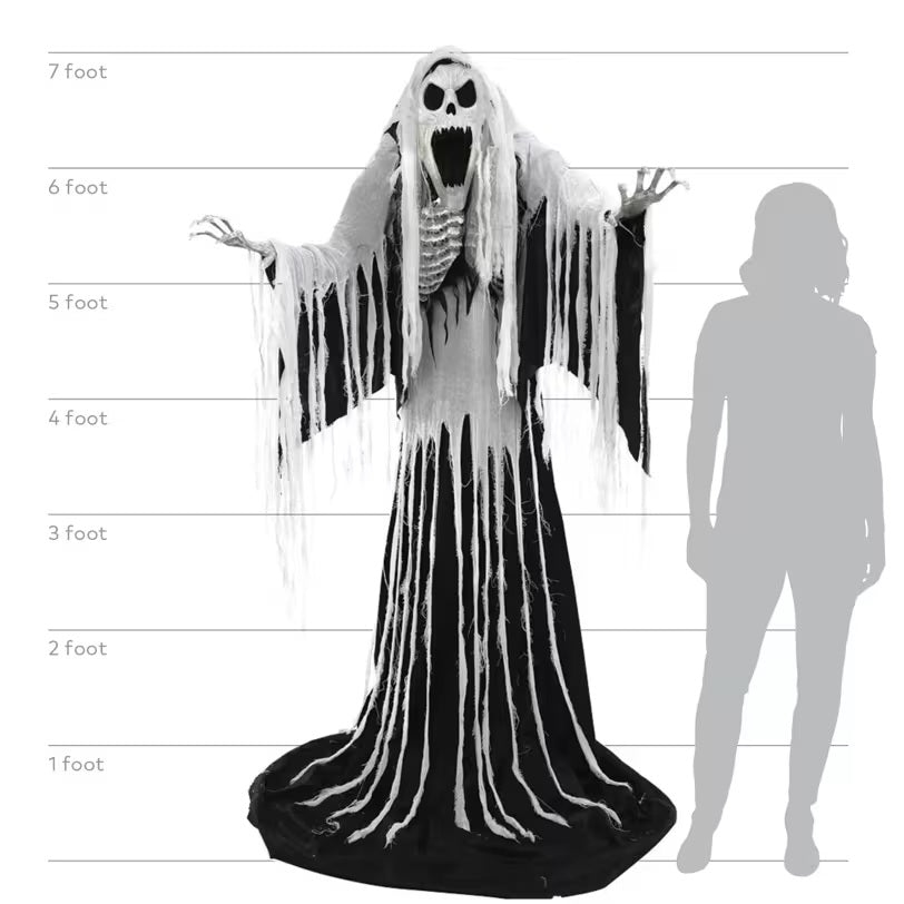 7ft Animated Wailing Soul Light-Up Halloween Animatronics