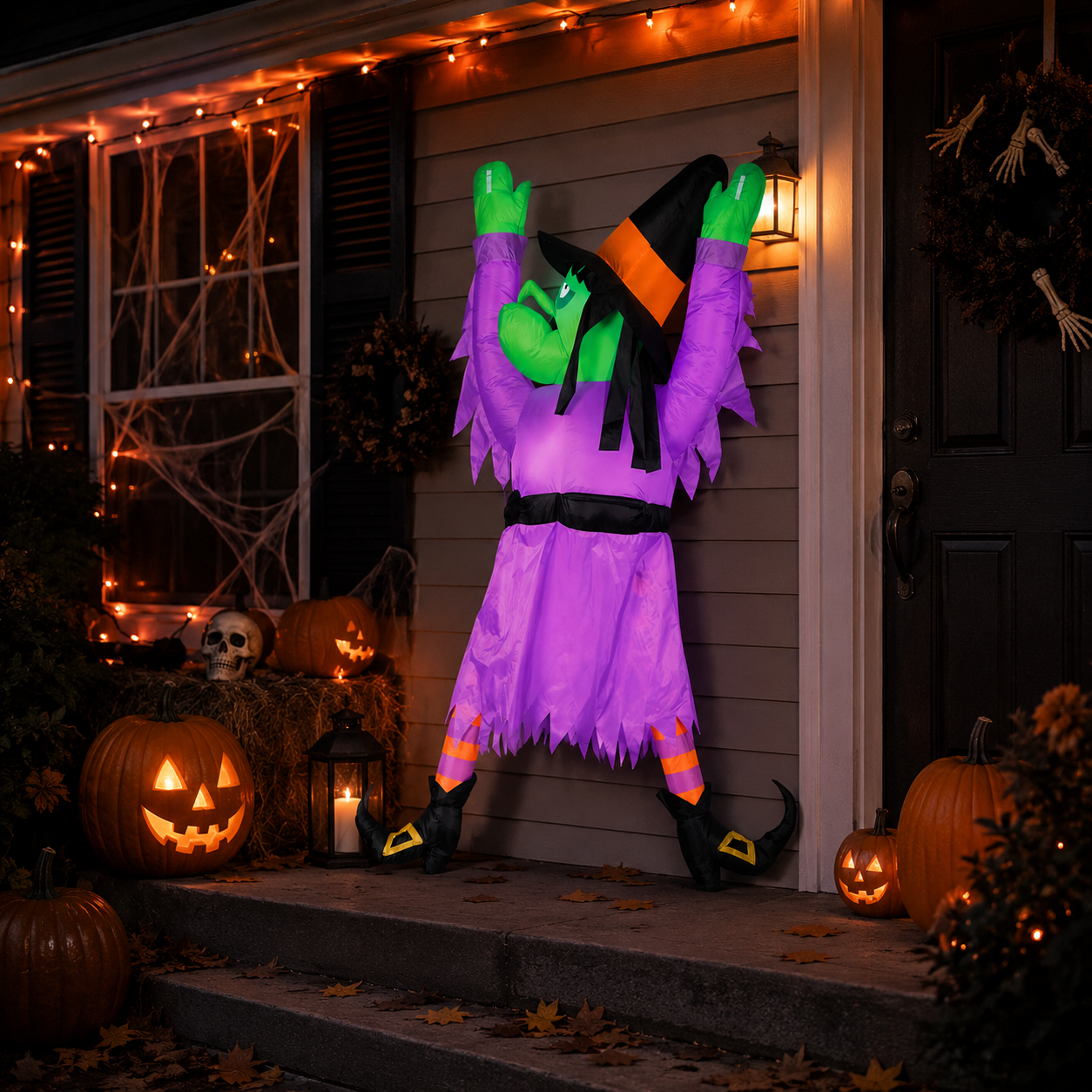 5ft Hanging Witch Inflatable Halloween Decoration