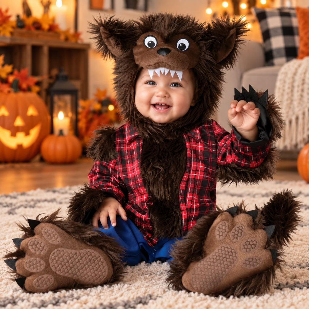Baby Wee Werewolf Costume with Hood and Tail