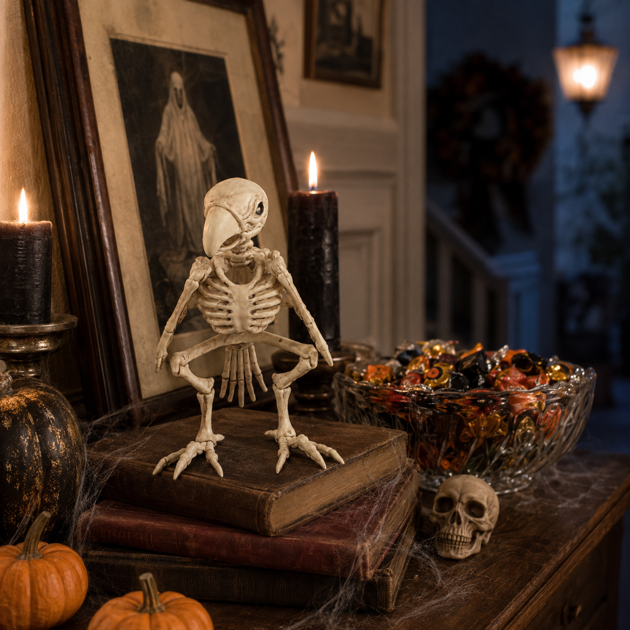 Skeleton Parrot Prop Halloween Decoration