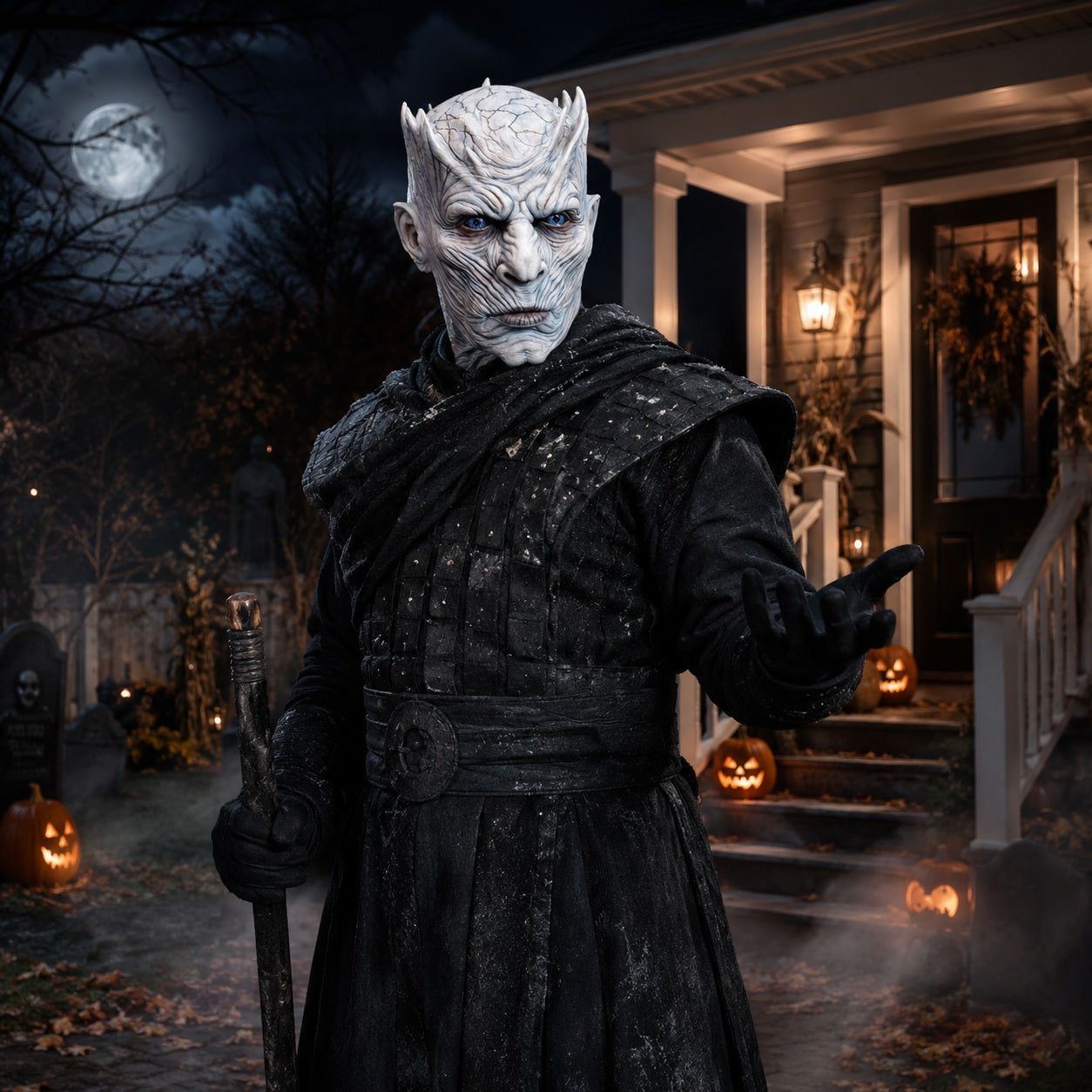 Night King Overhead Latex Mask - Adult