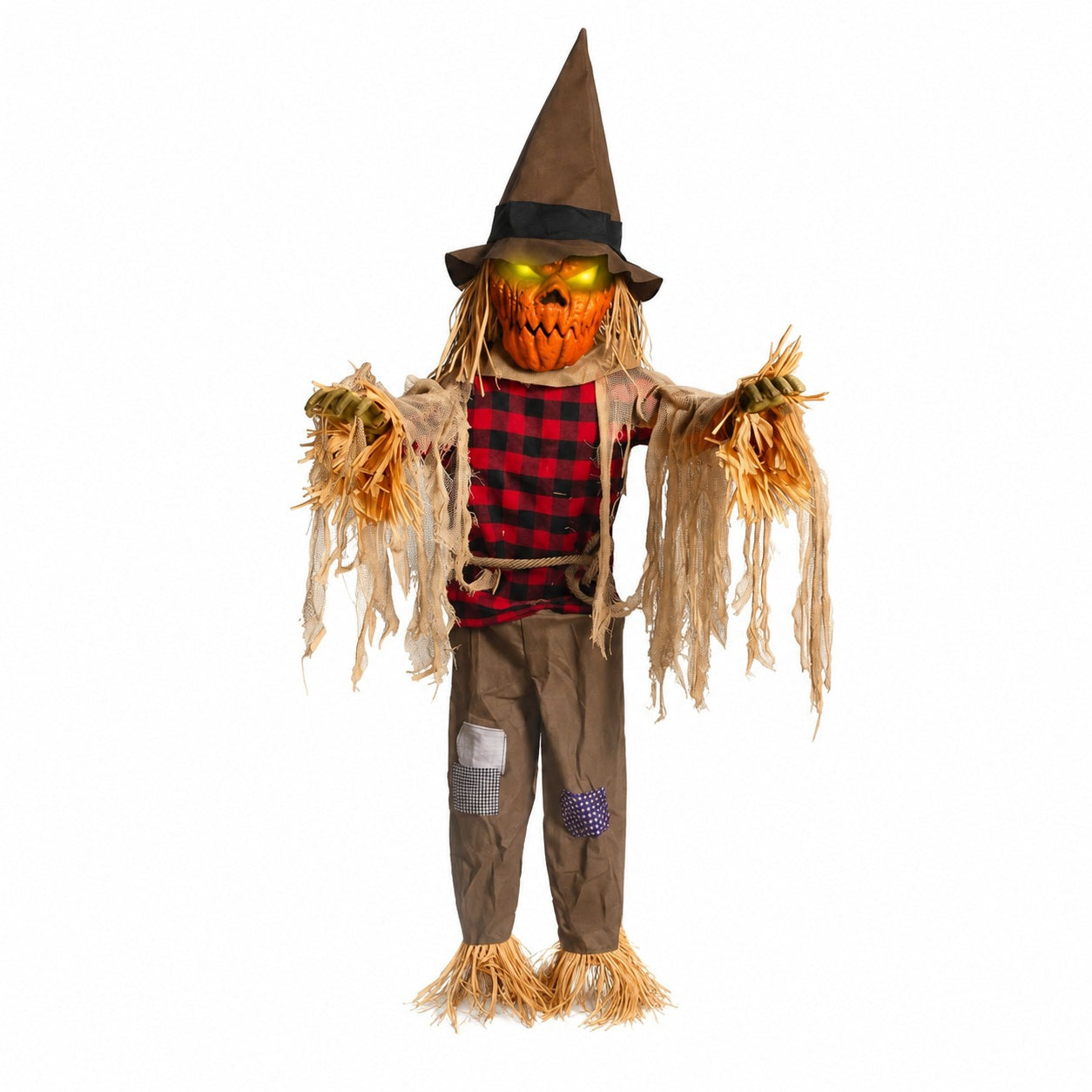 3ft Twitching Scarecrow Animated Prop with Light-Up Eyes