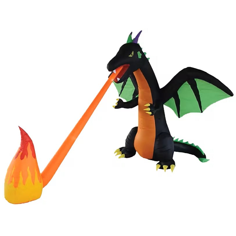 9ft Fire Breathing Dragon Inflatable Yard Decoration