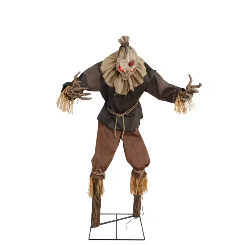 7ft Animated Grim Stalker Scarecrow with Glowing Eyes