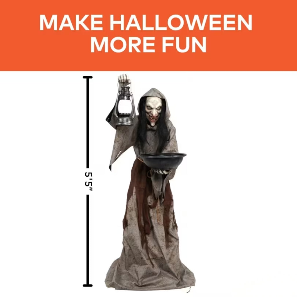 6ft Animated Light-Up Mildred the Wicked Witch Decoration