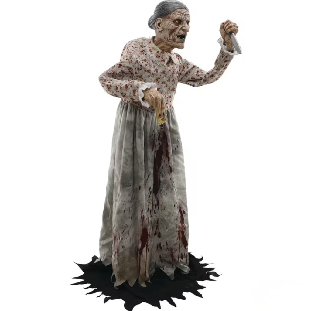 5ft Posable Gruesome Granny Halloween Decoration