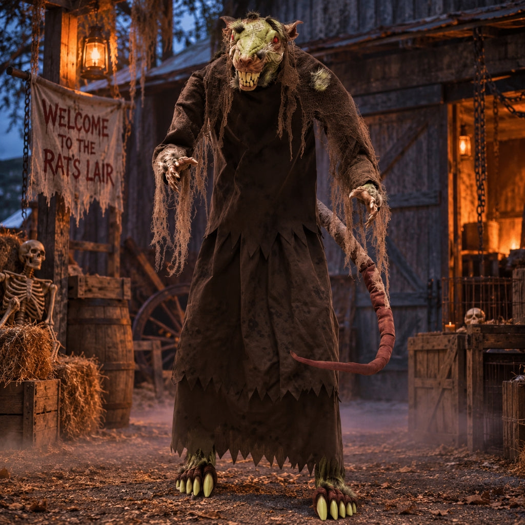 5ft Mangey Rat Animated Prop Halloween Decoration