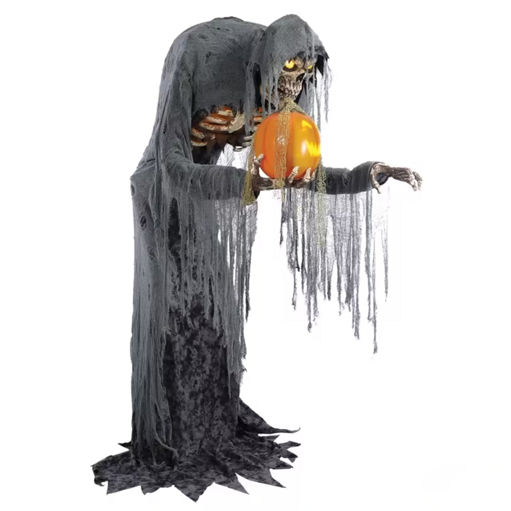 7ft Animated Talking Jack Stalker with Light-Up Pumpkin