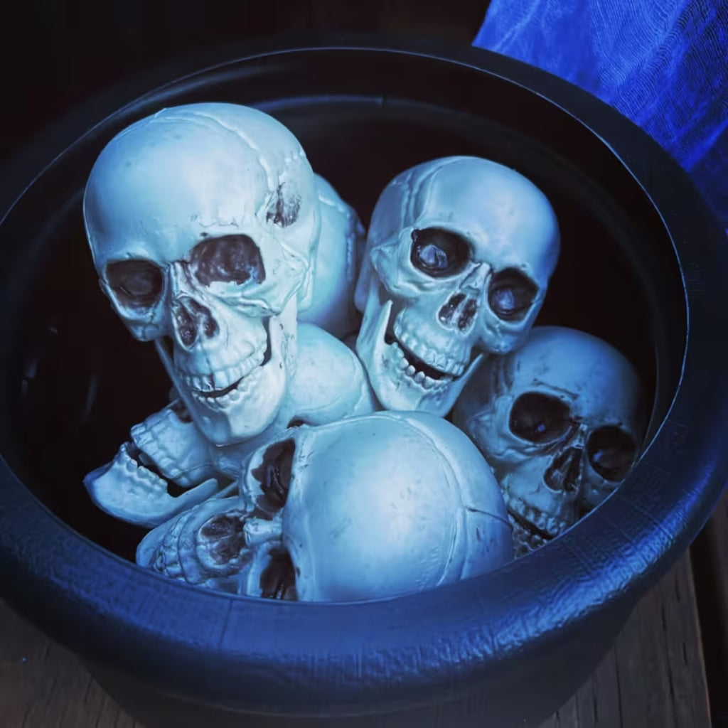 5" Mini Skulls Halloween Decorations - 12pc Bag