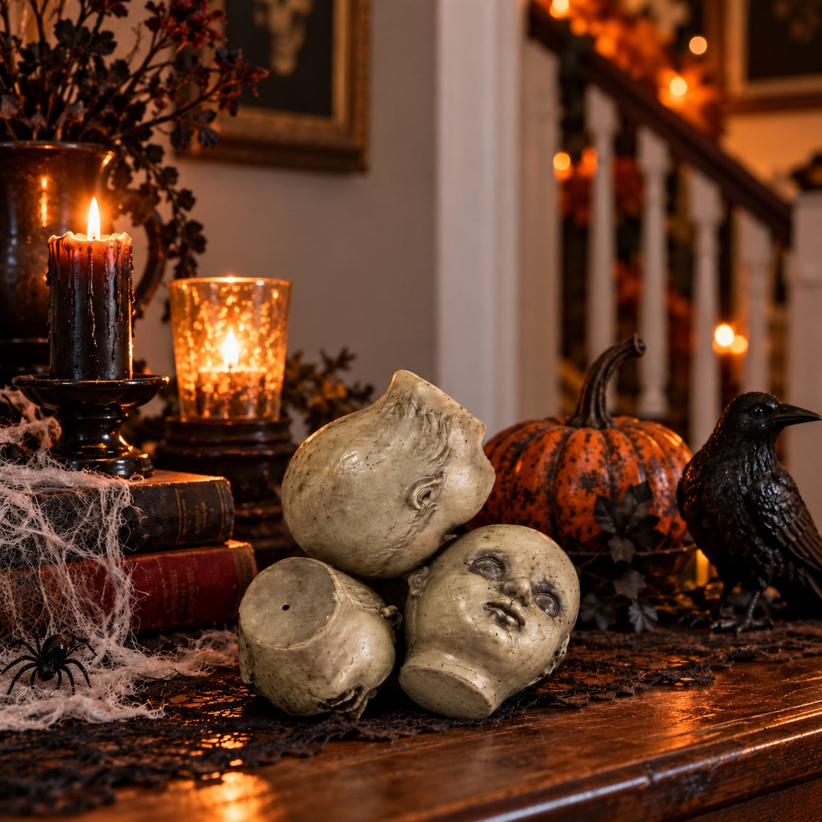 Bag of Doll Heads Halloween Decoration
