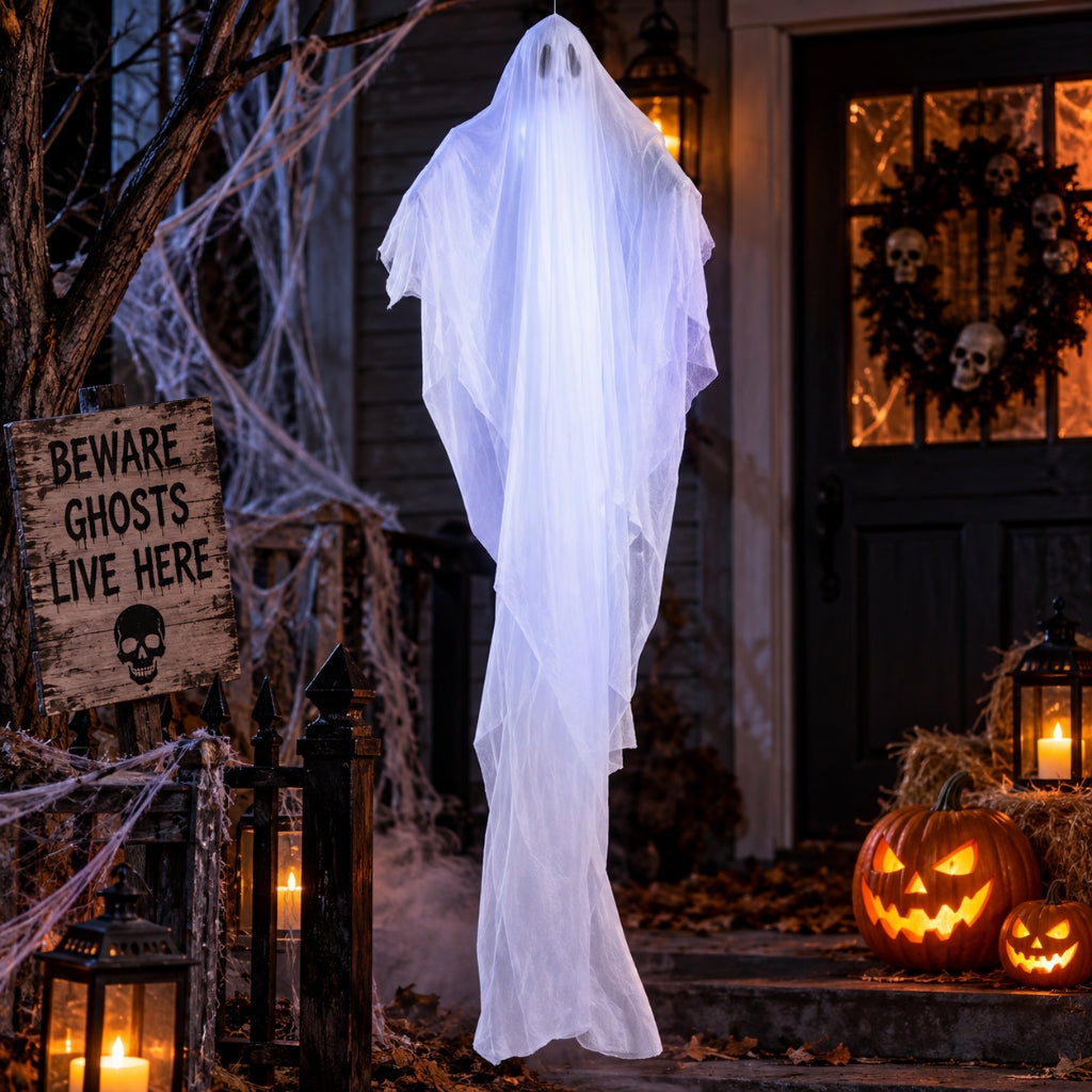 7ft Hanging Ghost Halloween Decoration Poseable Arms