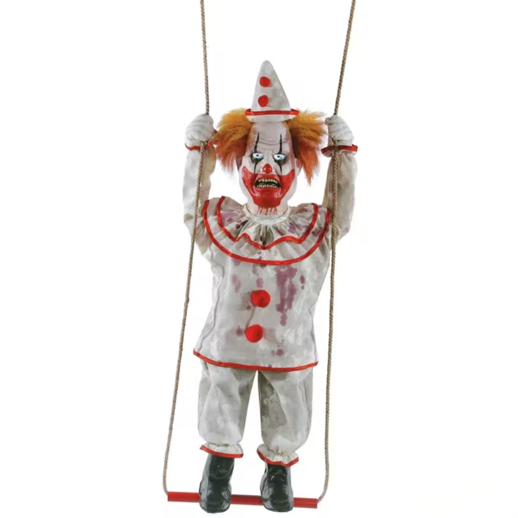 46" Hanging Animated Swinging Happy Clown Decoration