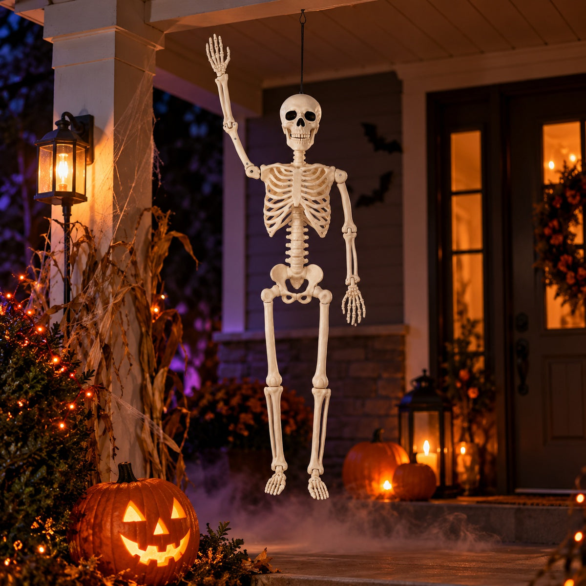 3ft Hanging Pose-N-Stay Skeleton Halloween Decoration